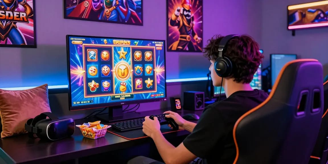 Pengalaman bermain slot gacor di lingkungan gaming yang cerah dan mengasyikkan.