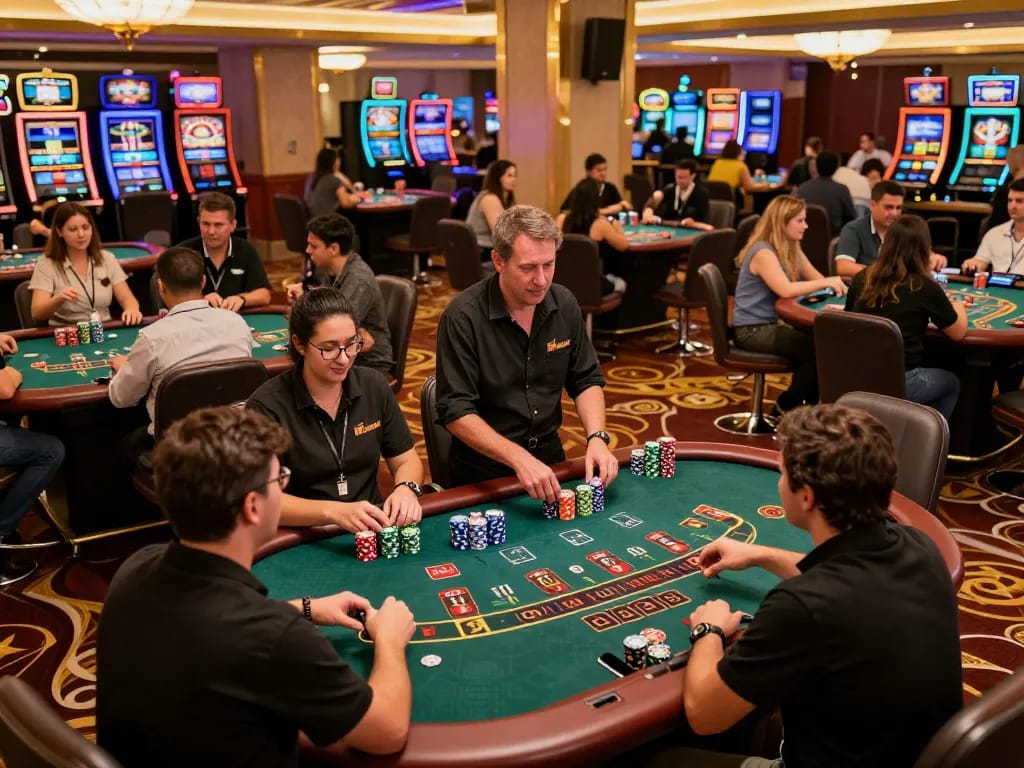 Experience the thrill of rokok88 login on an exciting casino floor filled with players and tables