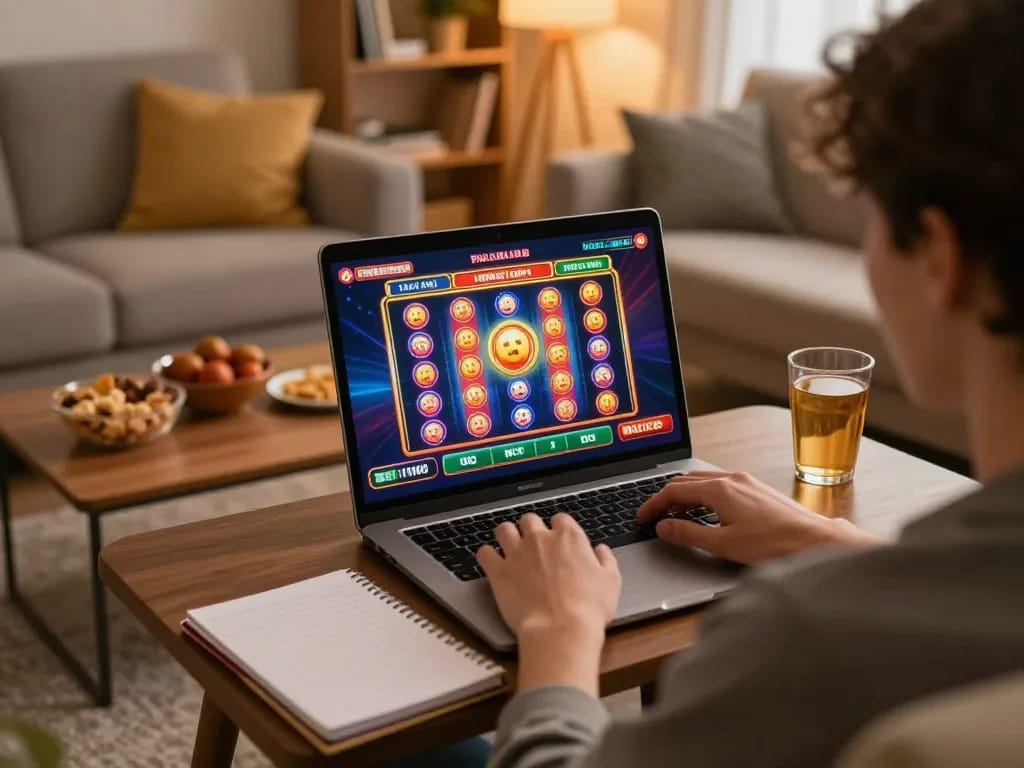 Pemain menikmati slot online dengan imbalan bonusnewmember di lingkungan rumah yang cozy.
