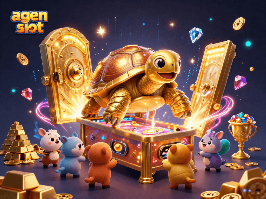 Menangkan permainan agen slot dengan karakter kura-kura emas yang legendaris, dikombinasikan dengan berbagai simbol keberuntungan dan harta karun.