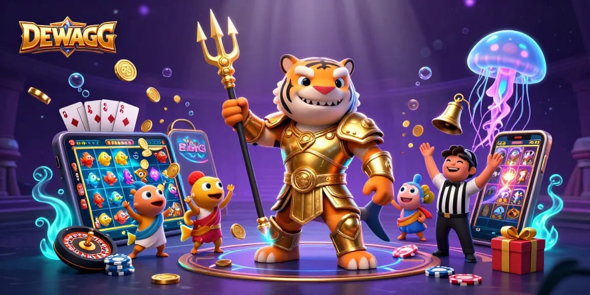 DEWAGG showcases thrilling online casino action with a tiger shark in an underwater colosseum.
