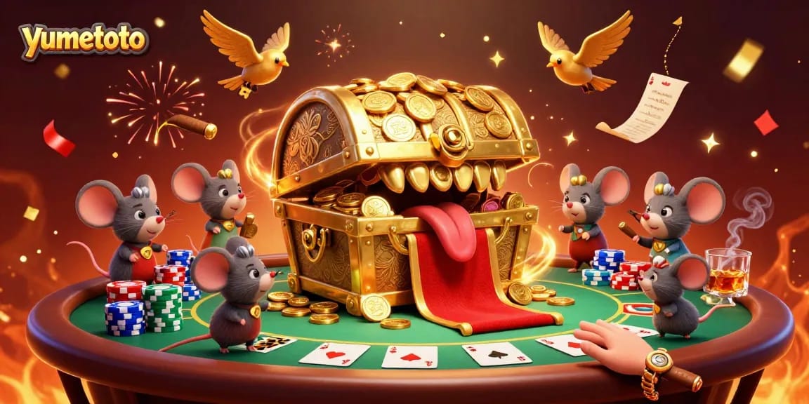 Experience thrill with yumetoto’s dynamic gaming scene featuring poker elements and vibrant visuals.