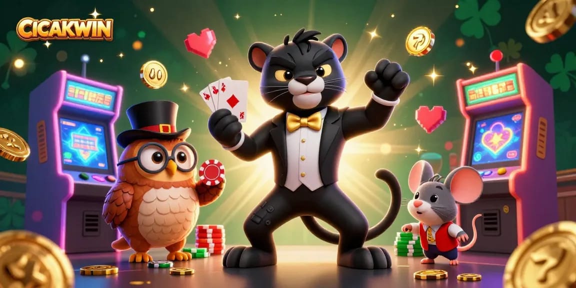 CICAKWIN offers exhilarating gaming experiences highlighted by dynamic character interactions and vibrant casino elements.