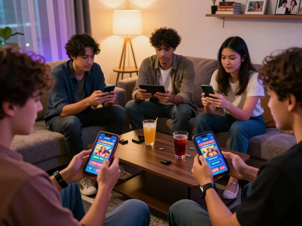 LGO99 Situs Game Online Terpercaya Di INDONESIA players enjoying a thrilling online gaming session on smartphones and tablets.