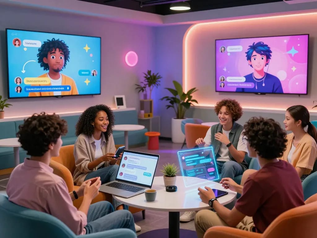 Interactive NSFW AI chat environment showcasing vibrant discussions and customizable avatars.