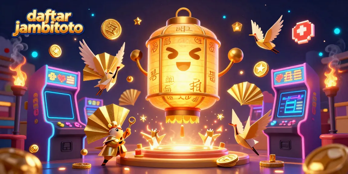 Experience the action of daftar jambitoto with a vibrant golden lantern spirit and dynamic gaming elements, showcasing the excitement of online betting.