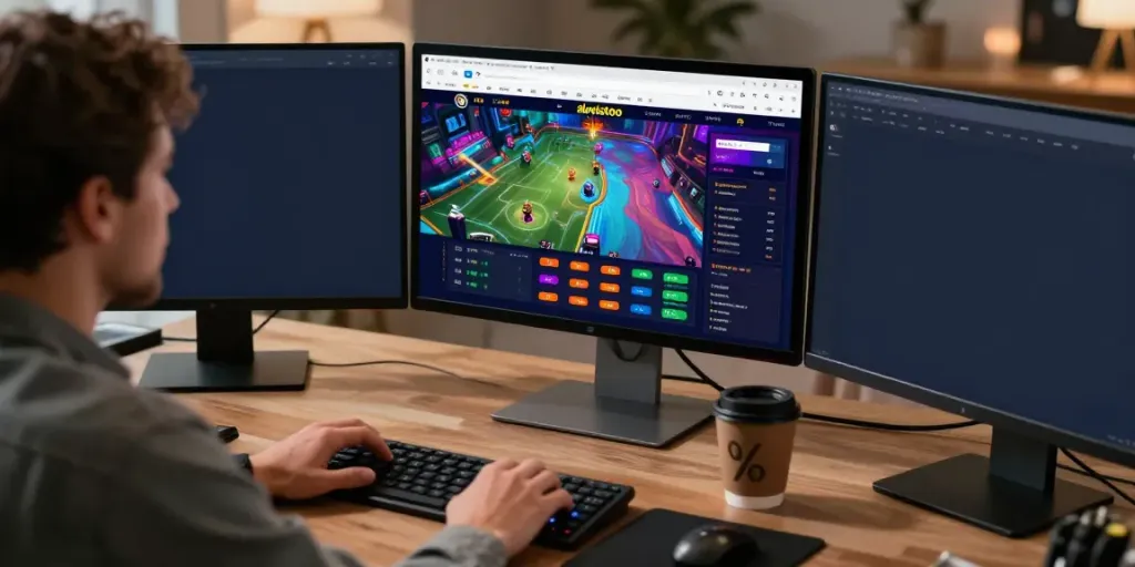 Pengalaman taruhan online dengan alexistoto di layar komputer dengan grafik dan analitik.