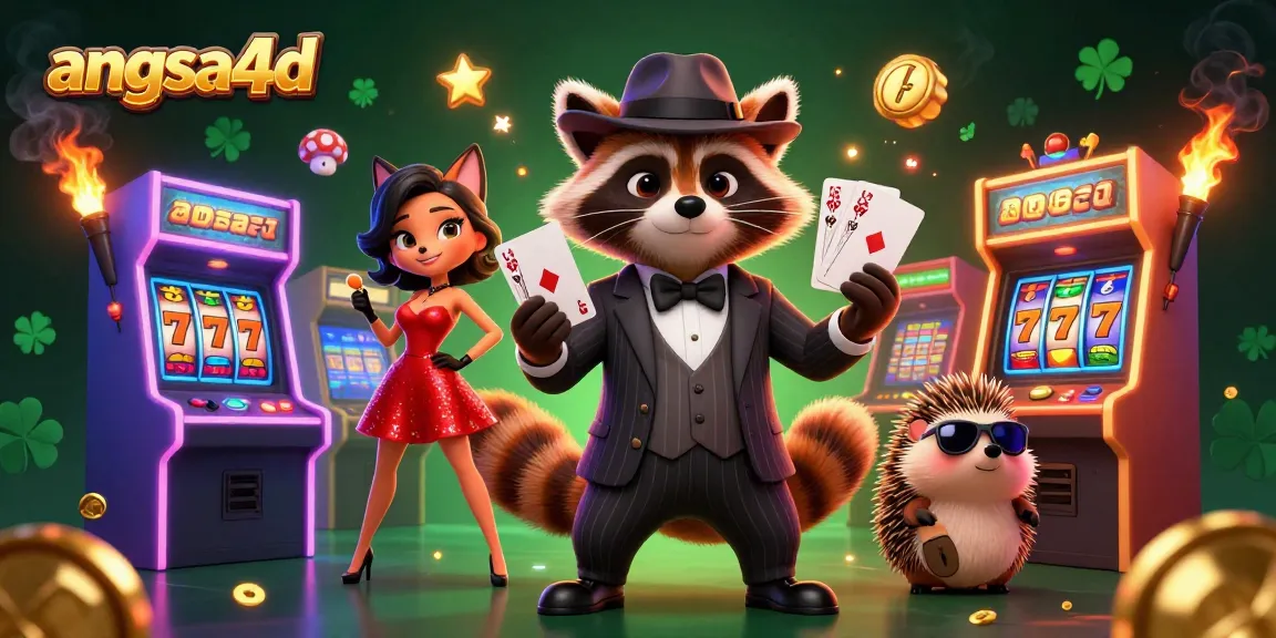 Join the action with angsa4d as the suave raccoon shows off his royal flush in this vibrant casino scene.