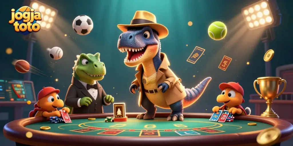 Engage in thrilling gameplay at jogja toto with a velociraptor card counter and stegosaurus pit boss.