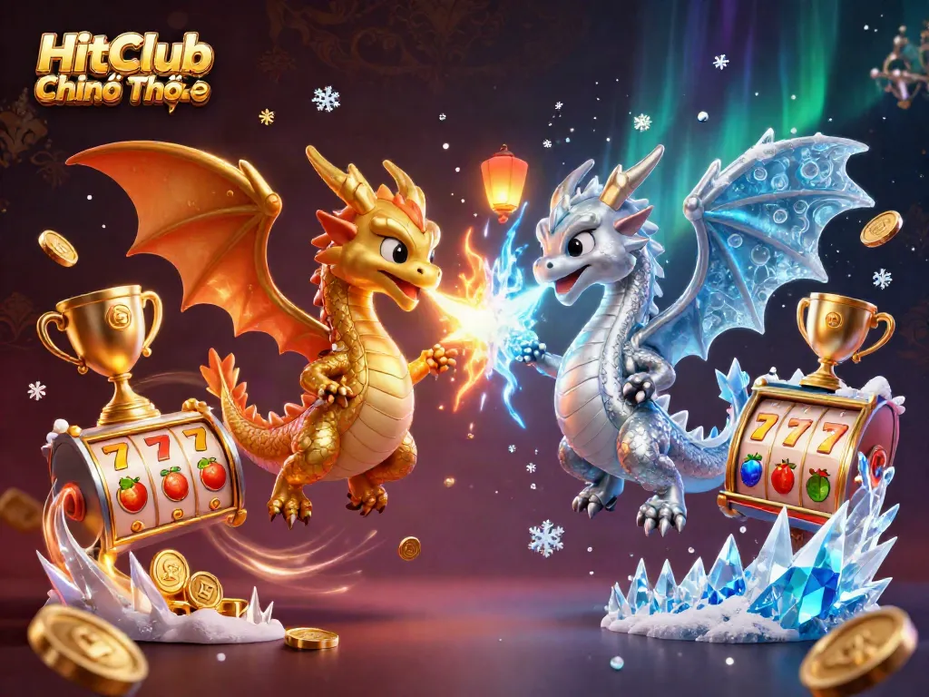 Experience thrilling action at HitClub Chính Thức with dynamic scenes of dragons and exciting casino elements.