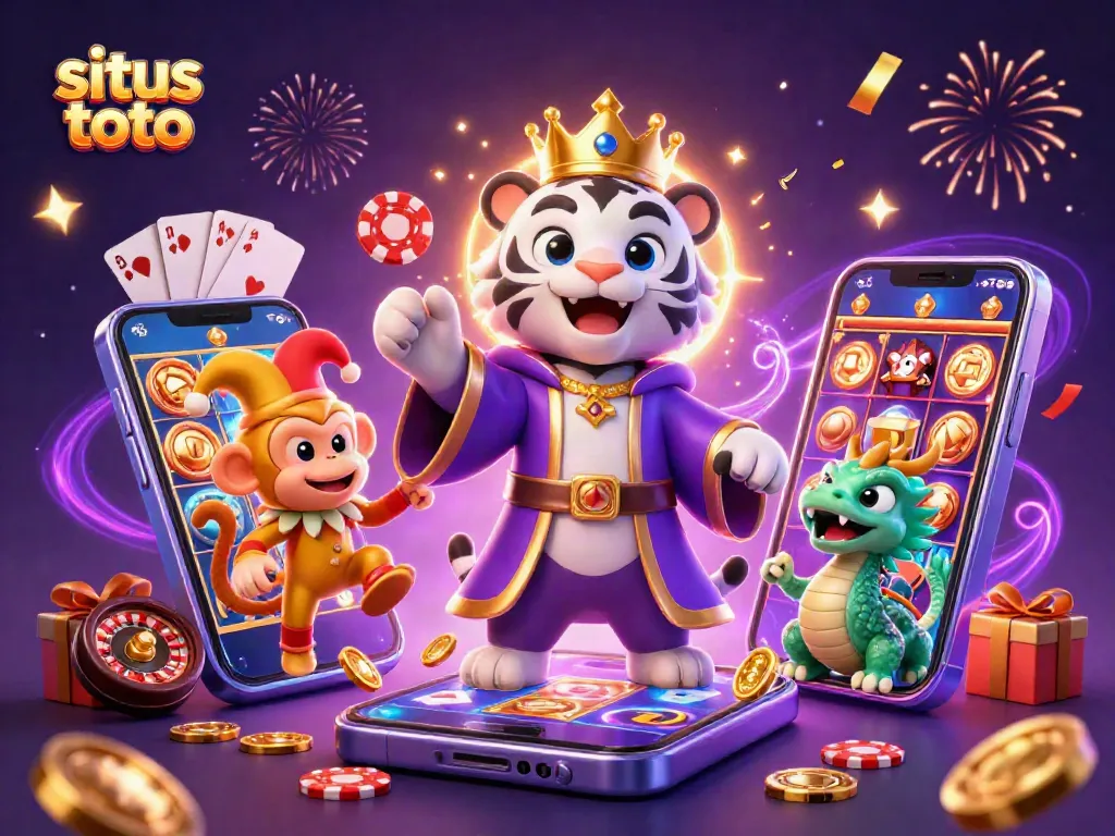 Permainan situs toto dengan harimau putih dan monyet beraksi, penuh kreativitas.