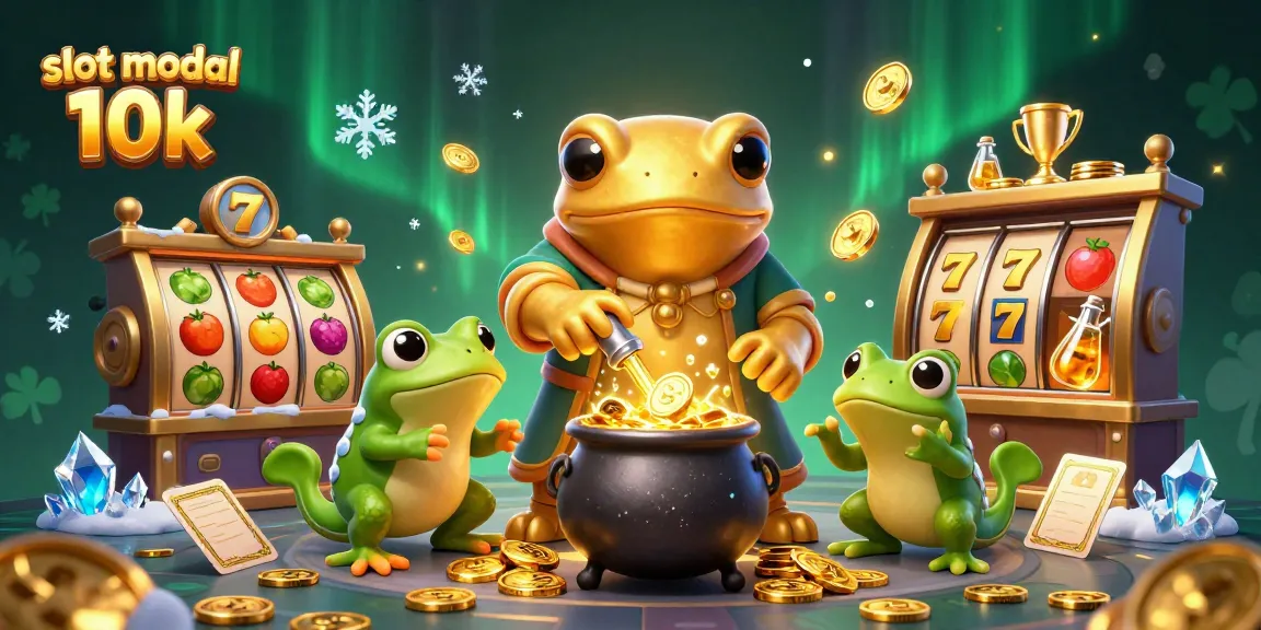 Menangkan slot modal 10k dengan simbol buah beruntung dan piala emas dalam ilustrasi kasino 3D yang menakjubkan.