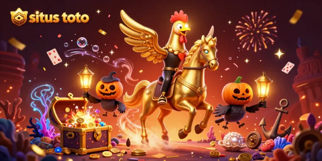 Menangkan big jackpot di situs toto dengan suasana magis dan karakter unik dalam ilustrasi kasino