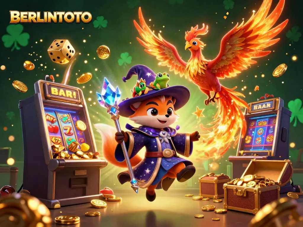Experience the magic at BERLINTOTO with vibrant slot machines and whimsical characters.