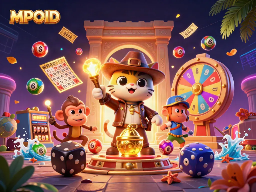 MPOID allows players to engage in thrilling gambling experiences with dynamic lottery elements and golden casino artifacts.