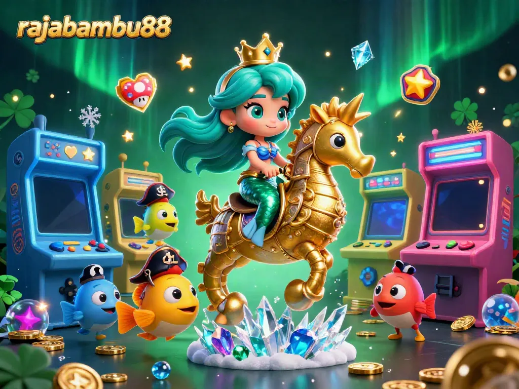 Memenangkan jackpot di rajabambu88 dengan ikan lucu dan mesin permainan