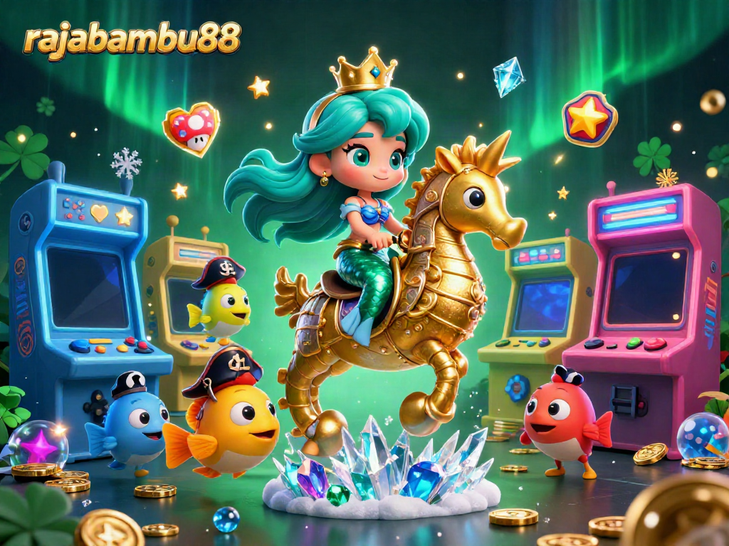 Memenangkan jackpot di rajabambu88 dengan ikan lucu dan mesin permainan