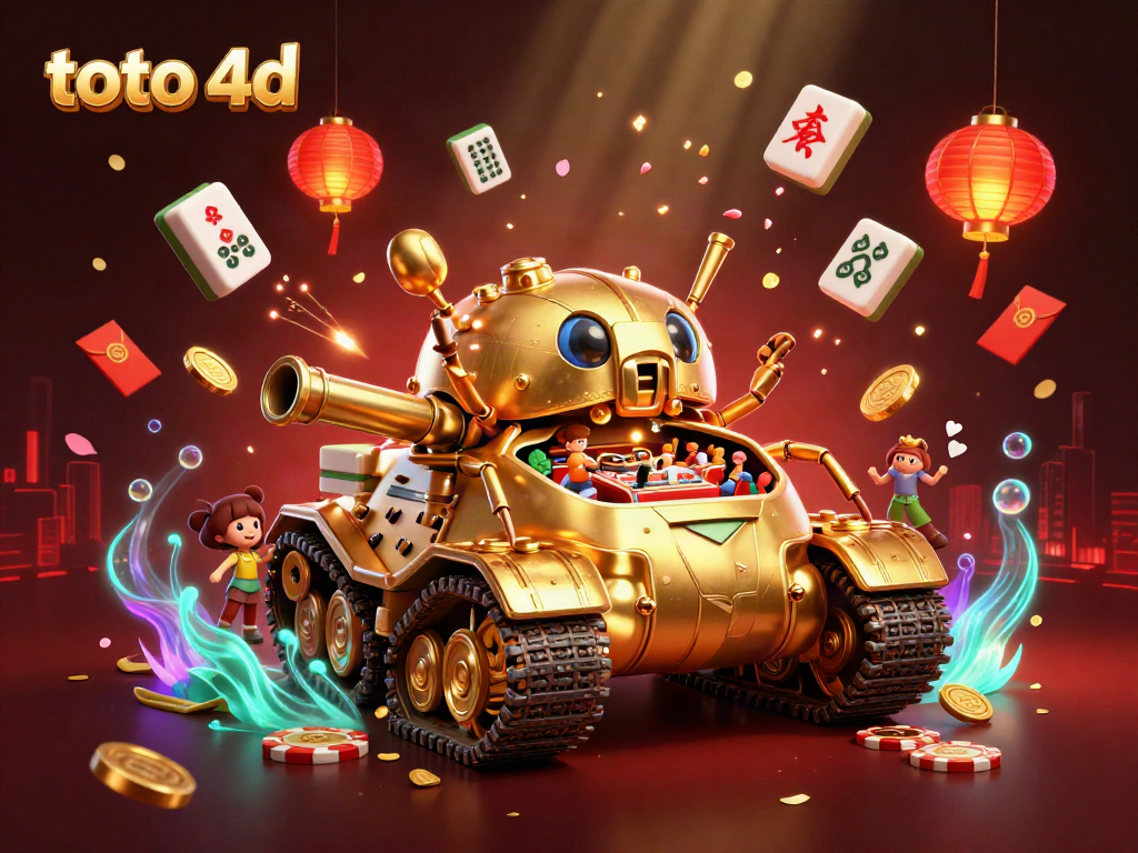 Engage in thrilling toto 4d gaming with our vibrant 3D illustration featuring a dynamic casino inside a golden beetle tank.
