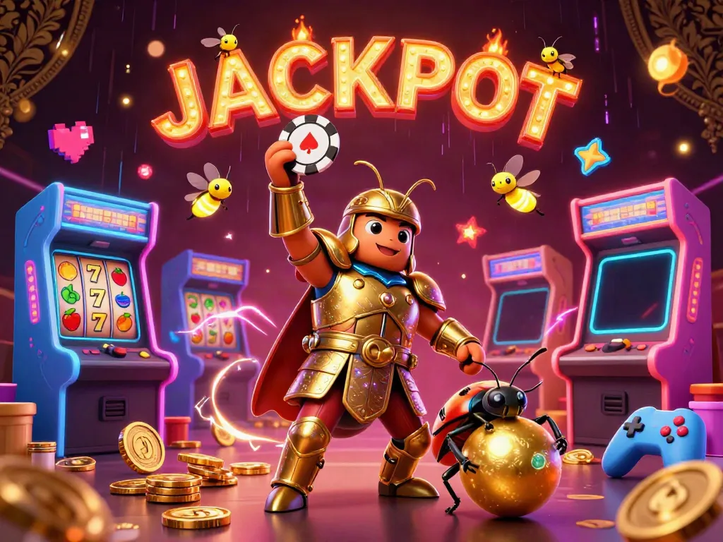 Experience the excitement at lc88 casino with cartoon characters celebrating a jackpot win amidst vibrant gaming symbols.