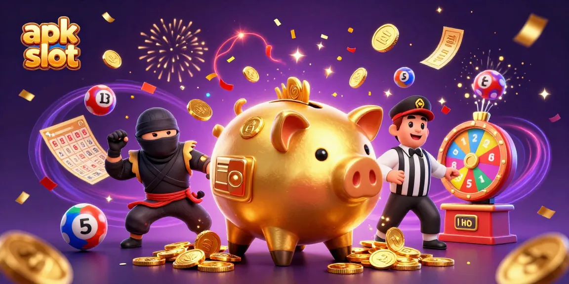 Gali kemenangan bersama apk slot dengan ilustrasi karakter kasino yang megah dan dinamis.