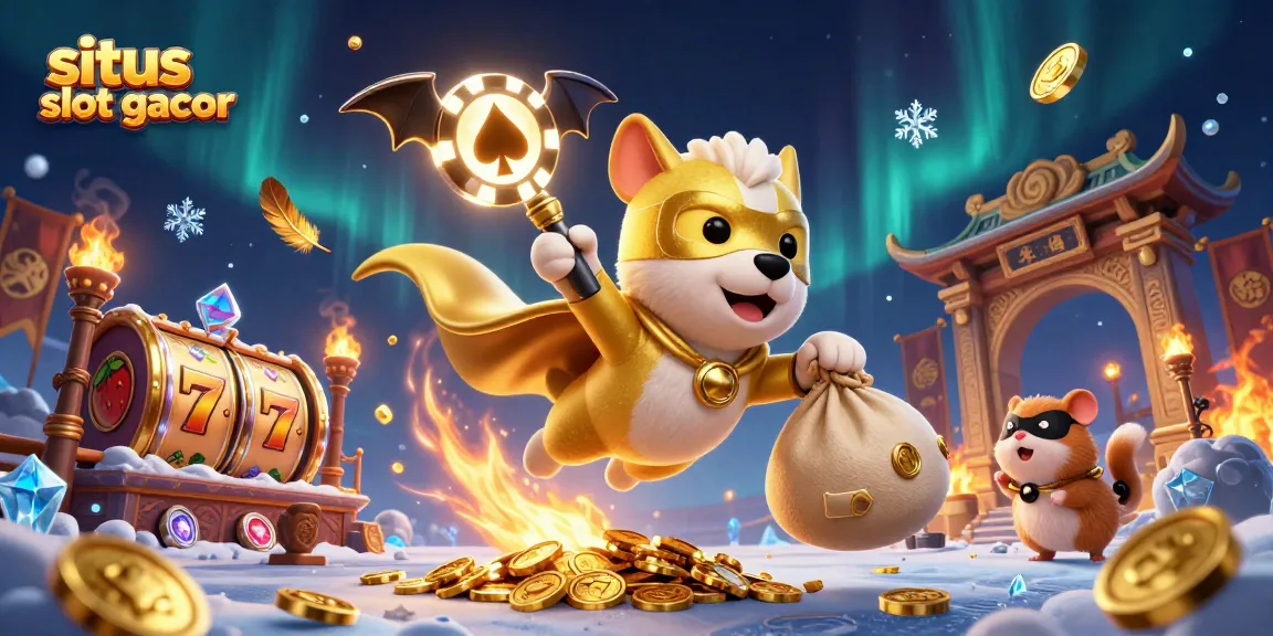 Experience thrilling gameplay at situs slot gacor with the superhero dog and friends diving into a dynamic casino scene.