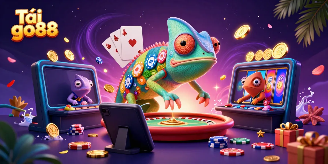 Engage in gameplay with Tải go88 as golden coins fly from a 3D smartphone showcasing vibrant slot games.