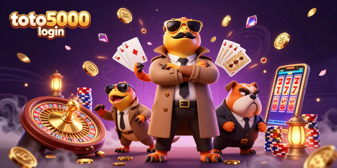 Experience the thrill at toto5000 login while three cartoon raptors sneak into a VIP casino scene.