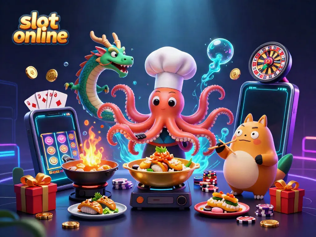 Permainan slot online sedang berlangsung dengan karakter menarik dan elemen kasino yang menggiurkan.