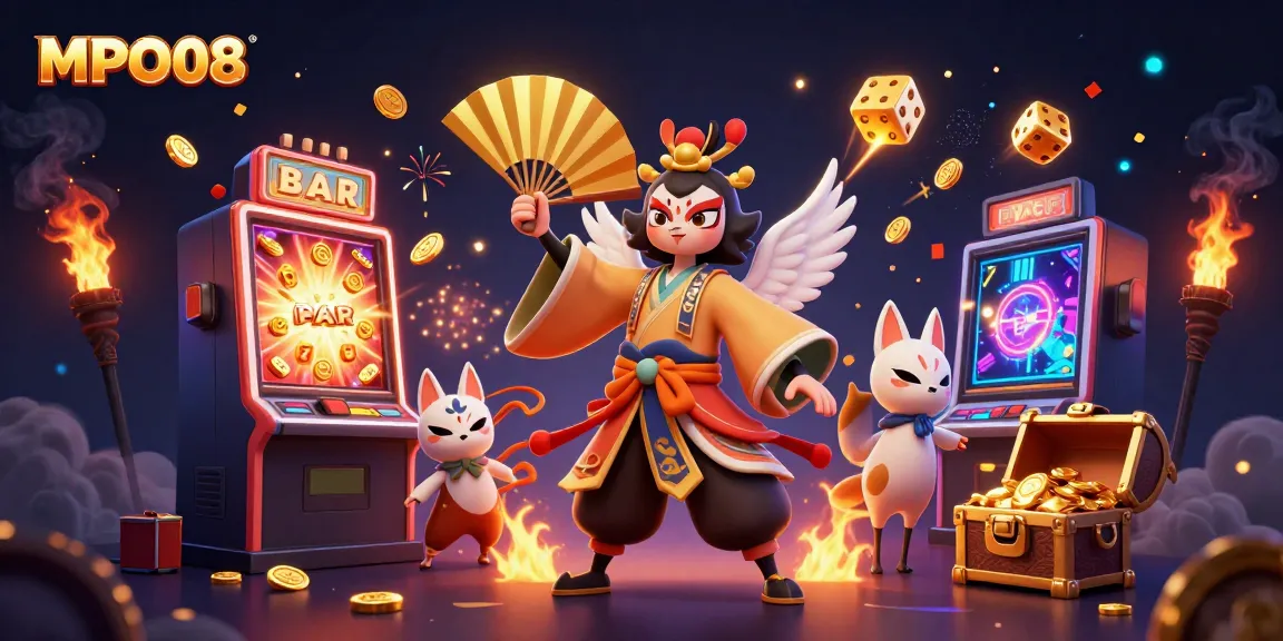 Experience thrilling gameplay with MPO08 as 3D characters navigate a vibrant casino world
