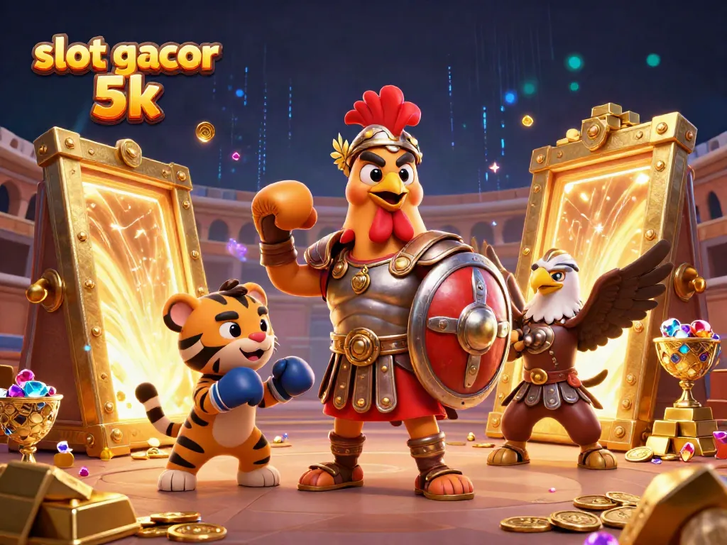 Memenangkan jackpot slot gacor 5k di koloseum dengan karakter unik dan harta karun berkilauan.