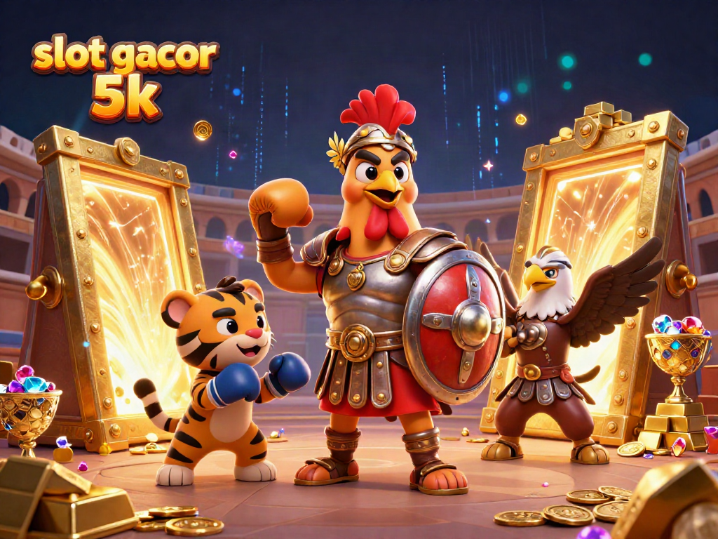 Memenangkan jackpot slot gacor 5k di koloseum dengan karakter unik dan harta karun berkilauan.